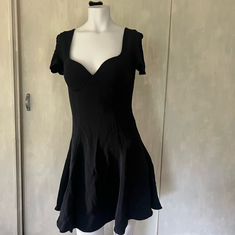 100% silk Rebecca minkoff Black mini swing Dress